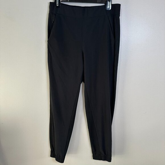 Athleta Brooklyn Jogger Size 8 Black Athletic Active Travel Athleisure Comfy - Picture 1 of 7